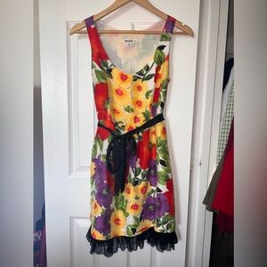Kensie Sleeveless Floral Silk Dress, Size M